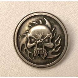 Czaszka skull odznaka na śrubkę stare srebro (id: 3033)