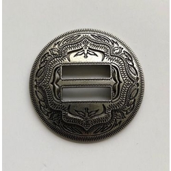 CONCHO OKRĄGŁE 32mm stare srebro guzik (id: 3061)