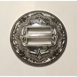 CONCHO OKRĄGŁE 32mm nikiel połysk guzik (id: 3059)