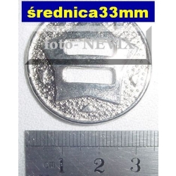 CONCHO OKRĄGŁE 33mm nikiel połysk guzik (id: 656)