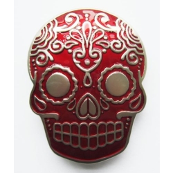 Skull muerte czaszka czerwona klamra (id: 2570)