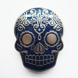 Skull muerte czaszka niebieska klamra (id: 2571)