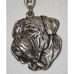 Dog de bordeaux pies brelok zawieszka wisiorek stare srebro (id: 2256)