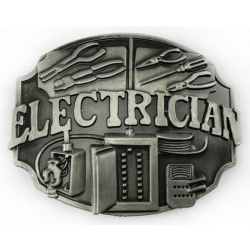 Elektryk duża klamra do paska stare srebro (id: 1967)