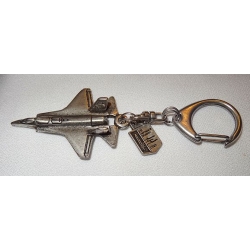F-35 Lightning II brelok 3D lotnictwo, zawieszka stare srebro (id: 173)