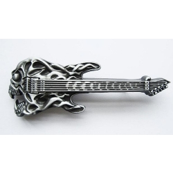 Gitara skull klamra do paska stare srebro (id: 1682)