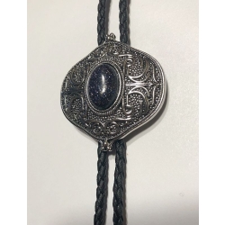 Blue Sunstone piaskowiec niebieski w ozdobnej oprawie plecionka skóra ekologiczna (id: 1529)