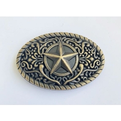 Gwiazda z ornamentem concho owalne brązowe 45mm na śrubki (id: 3133)