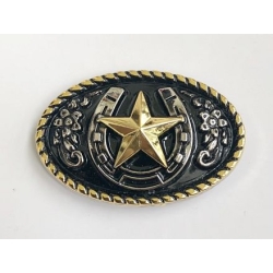 Owal z gwiazdą i podkową na śrubki 45mm x 30mm (id: 3063)