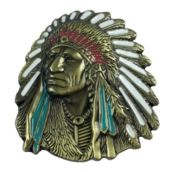 Indianin wódz indian klamra brązowa (id: 3158)