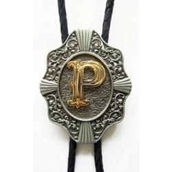 P inicjał złota litera bolo krawat western country (id: 474)