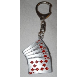 Karty poker czerwony brelok do kluczy zawieszka (id: 2317)