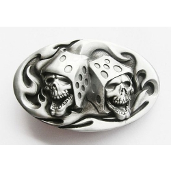 Kości skull klamra zapinka stare srebro (id: 2549)