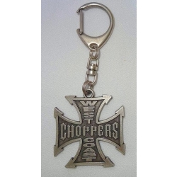 Brelok do kluczy metalowy zawieszka krzyż WCC Choppers stare srebro (id: 409)