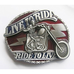 Live To Ride .. klamra stare srebro kolory (id: 1599)
