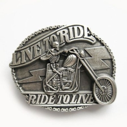 Live to ride... klamra platerowana srebrem (id: 1251)