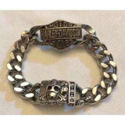 Motocyklowa bransoletka ze stali 316L obwód 22cm biker skull (id: 71)