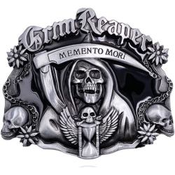 Grim Reaper Memento Mori skull śmierć klamra czarna (id: 2545)