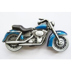 Motocykl motor z ruchomym przednim kołem klamra 3D niebiesko czarny (id. 2868)