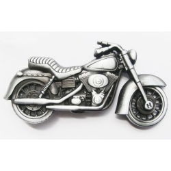 Motocykl motor z ruchomym przednim kołem klamra 3D stare srebro (id. 2866)