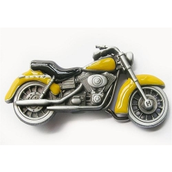 Motocykl motor z ruchomym przednim kołem klamra 3D żółto czarny (id. 2869)
