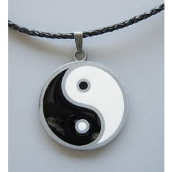 Yin Yang zawieszka z naszyjnikiem ze skóry naturalnej (id: 514)