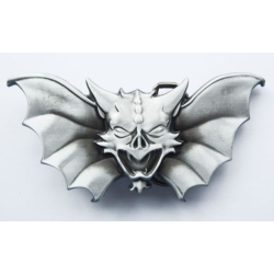 Nietoperz klamra 3D do pasa stare srebro (id: 3103)