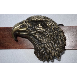 Łeb orła duża brązowa klamra 3D do pasa (id: 3101)