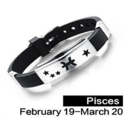 Ryby Pisces bransoletka ze stali chirurgicznej 316L z kauczukiem