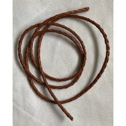 Plecionka z brązowej skóry naturalnej 3,3-3,5mm dlgość 1m (id: 1352)