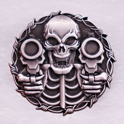 Szkielet pistolety skull rewolwery odznaka przypinka na pinsy wpinka (id: 1587)