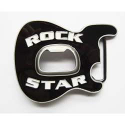 Rock Star gitara czarna klamra do pasa z otwieraczem (id: 368)