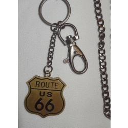 Route 66 zawieszka brązowa z łańcuchem np. do kluczy, portfela itp. (id: 45)