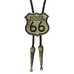 Route 66 bolo brązowe krawat western motyw moto (id: 1453)