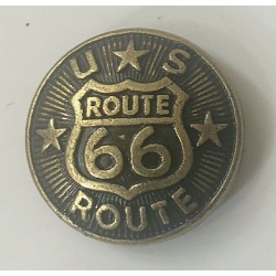 Concho brązowe ROUTE 66 z wzorkiem 25mm na śrubkę (id: 1389)