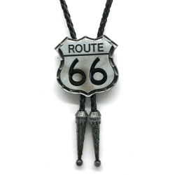 Route 66 bolo stare srebro krawat western motyw moto (id: 1454)