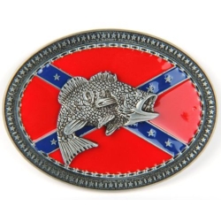 Okoń z flagą konfederatów rebel klamra do pasa (id: 3098)