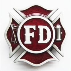 Straż pożarna F.D. klamra do paska bordowe tło (id: 1977)