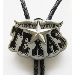 Texas longhorn rogi byka bolo z czarnym napisem krawat western (id: 1460)