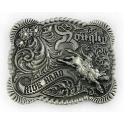 Ride Hard rodeo klamra z cyrkoniami stare srebro (id: 3189)