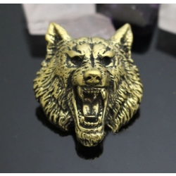 Głowa wilka 3d z mosiądzu na śrubkę (id: 1292)