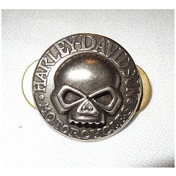 Skull Willie czaszka przypinka na śrubki 3D stare srebro (id: 2833)