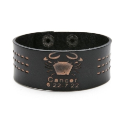 Rak Cancer bransoletka ze skóry z tłoczonym wzorem (id: 385)