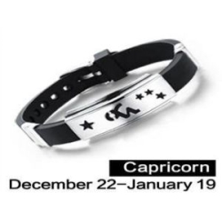 Koziorożec Capricorn bransoletka ze stali chirurgicznej 316L z kauczukiem