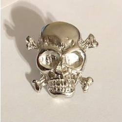 CZASZKA, SKULL 3D nikiel połysk ozdoba na nit, emblemat (id: 824)