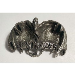 Iron Maiden odznaka 3D z mosiądzu przypinka na śrubki platerowana srebrem (id: 925)