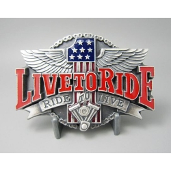 Live to ride... klamra platerowana srebrem (id: 1266)