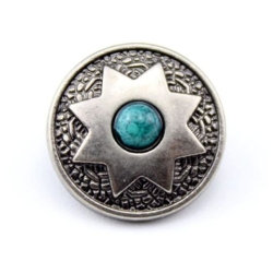 Concho gwiazda z oczkiem ala turkus 15mm na nit (id: 765)