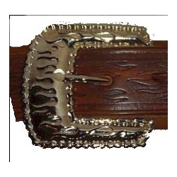 PŁOMIENIE Z ŁAŃCUCHEM klamra do paska 37mm nikiel połysk (id: 1142)