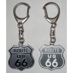 ROUTE 66 brelok stare srebro metalowy zawieszka (id; 435)